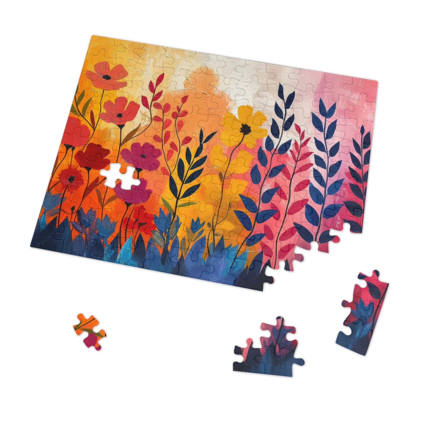 Colorful Garden Bliss Jigsaw Puzzle, Floral Artwork, 110-1000pc, Vibrant Flowers, Shipped in a Metal Box