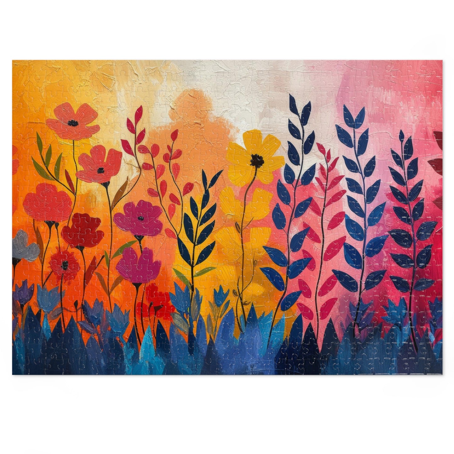 Colorful Garden Bliss Jigsaw Puzzle, Floral Artwork, 110-1000pc, Vibrant Flowers, Shipped in a Metal Box