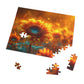 Radiant Sunflower Glow Puzzle - Enchanting 110-1000 Piece Sets for Nature Enthusiasts! Metal Box