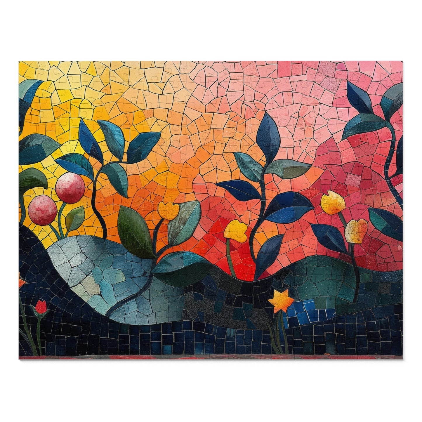 Mosaic Design Floral Jigsaw Puzzle Series, Intricate Tile Art | 110-1000 Pieces | Shipped in a Metal Box