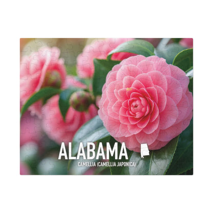 Vibrant Alabama State Flower Camellia Jigsaw Puzzle Set - 110 to 1000 pcs, Metal Box