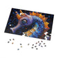 Mosaic Seahorse Puzzle, Available in 110, 252, 500 & 1000 Pieces, Intricate Ocean Art, Vibrant Tile Craftsmanship, Marine Life, Metal Box