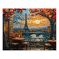 Charming Paper-Quilled Parisian Café Puzzle - 110-1000 Pieces, Artistic Cityscape Jigsaw! Metal Box