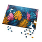 Vibrant Tropical Plant Leaves Jigsaw, 110-1000pc, Exotic Decor Puzzle, Shipped in a Metal Box