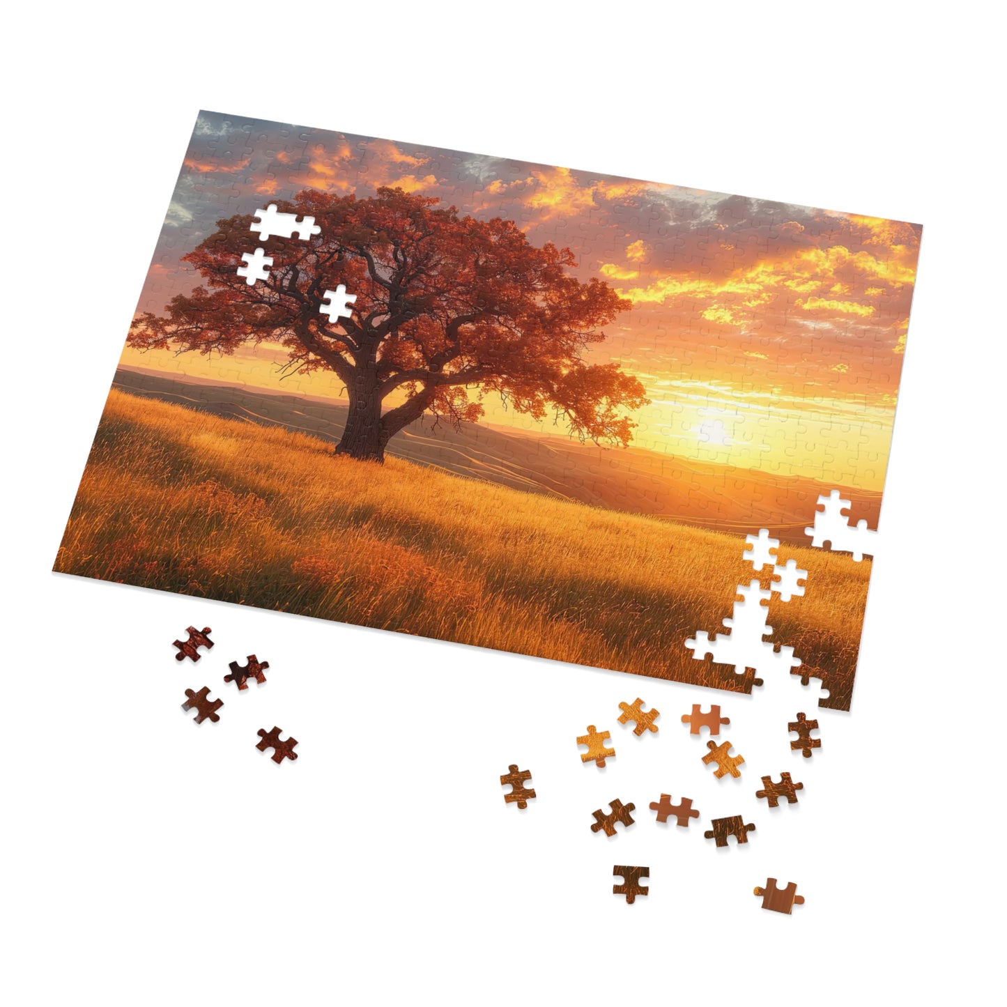 Saskatchewan Sunset Puzzle - Majestic Prairie Skies in 110-1000 Pieces, Perfect Gift! Metal Box