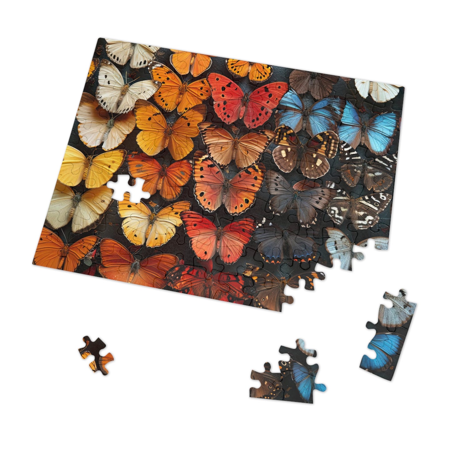 Kaleidoscope of Vibrant Butterflies Puzzles - 110-1000 Pieces for Nature Lovers & Puzzle Fans!" Metal Box