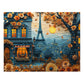 Parisian Paper Art Puzzle - Quilled Eiffel Tower in Autumn, 110-1000 Pieces for Crafters! Metal Box