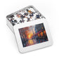 Parisian Sunset Watercolor Puzzle - 110-1000 Pieces, Romantic Paris Streetscape Jigsaw! Metal Box