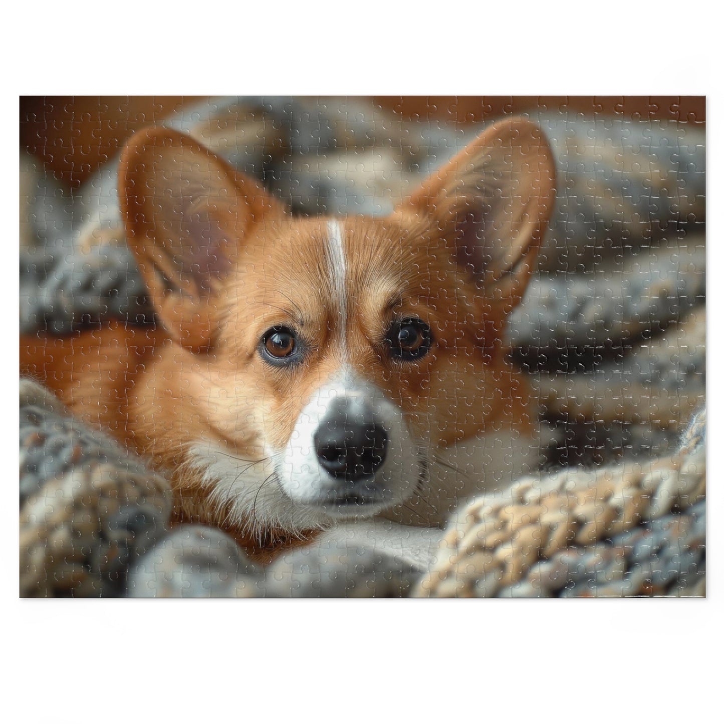 Cozy Corgi Puppy Puzzle - Snuggle Up with 110-1000 Piece Sets, Adorable Dog Jigsaw! Metal Box