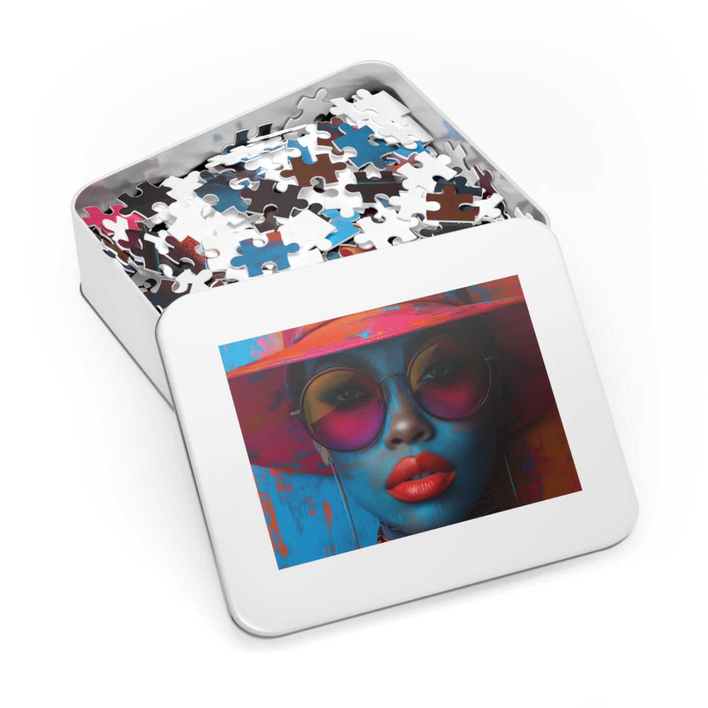 Artistic Mosaic Woman Portrait Jigsaw - Unique Art Puzzle Shipped in a Metal Box