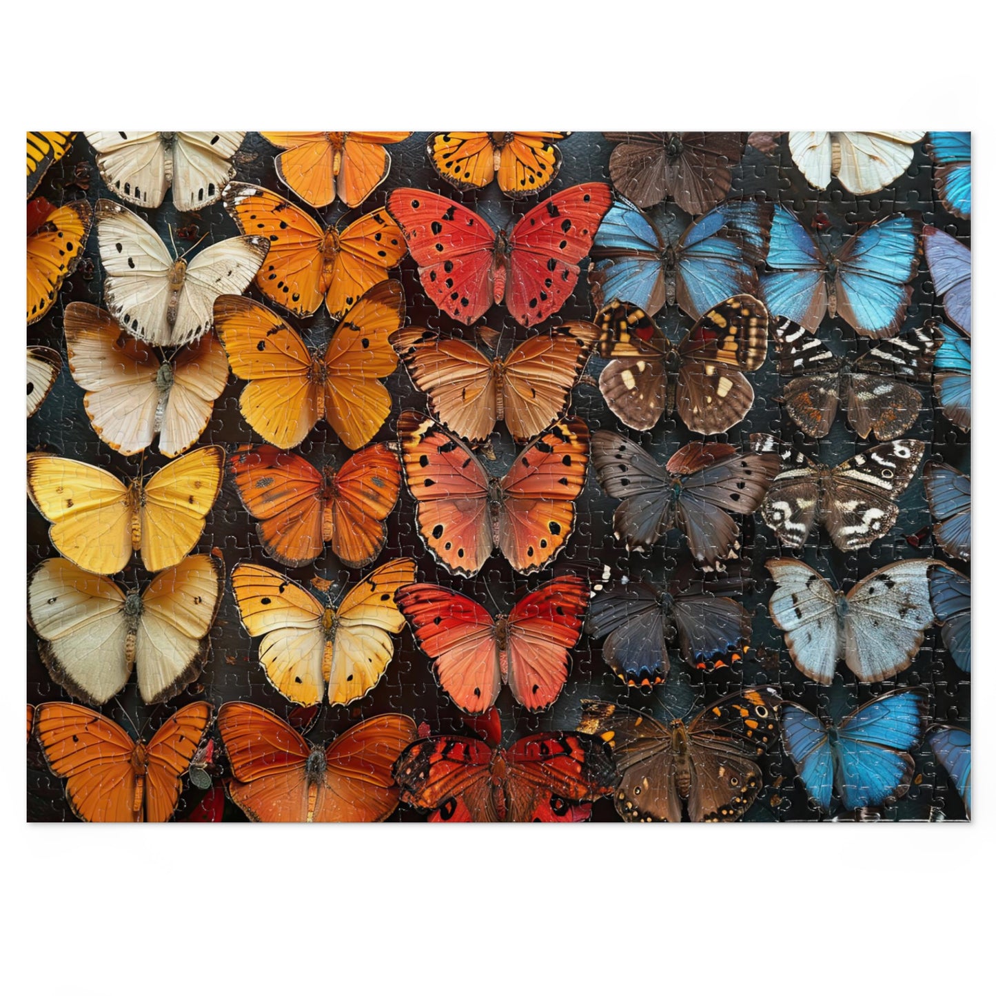 Kaleidoscope of Vibrant Butterflies Puzzles - 110-1000 Pieces for Nature Lovers & Puzzle Fans!" Metal Box