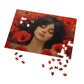 Woman Amidst Red Poppies Art Puzzle, 110-1000pc, Serene Floral Jigsaw, Shipped in a Metal Box