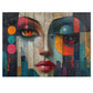 Abstract Cubist Woman Face Mural Puzzle, 110-1000pc, Artistic Modern Jigsaw, Shipped in a Metal Box