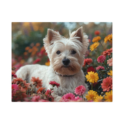 Adorable Westie in Bloom Puzzle Set - 110-1000 Pieces, Perfect Pet & Flower Jigsaw! Metal Box