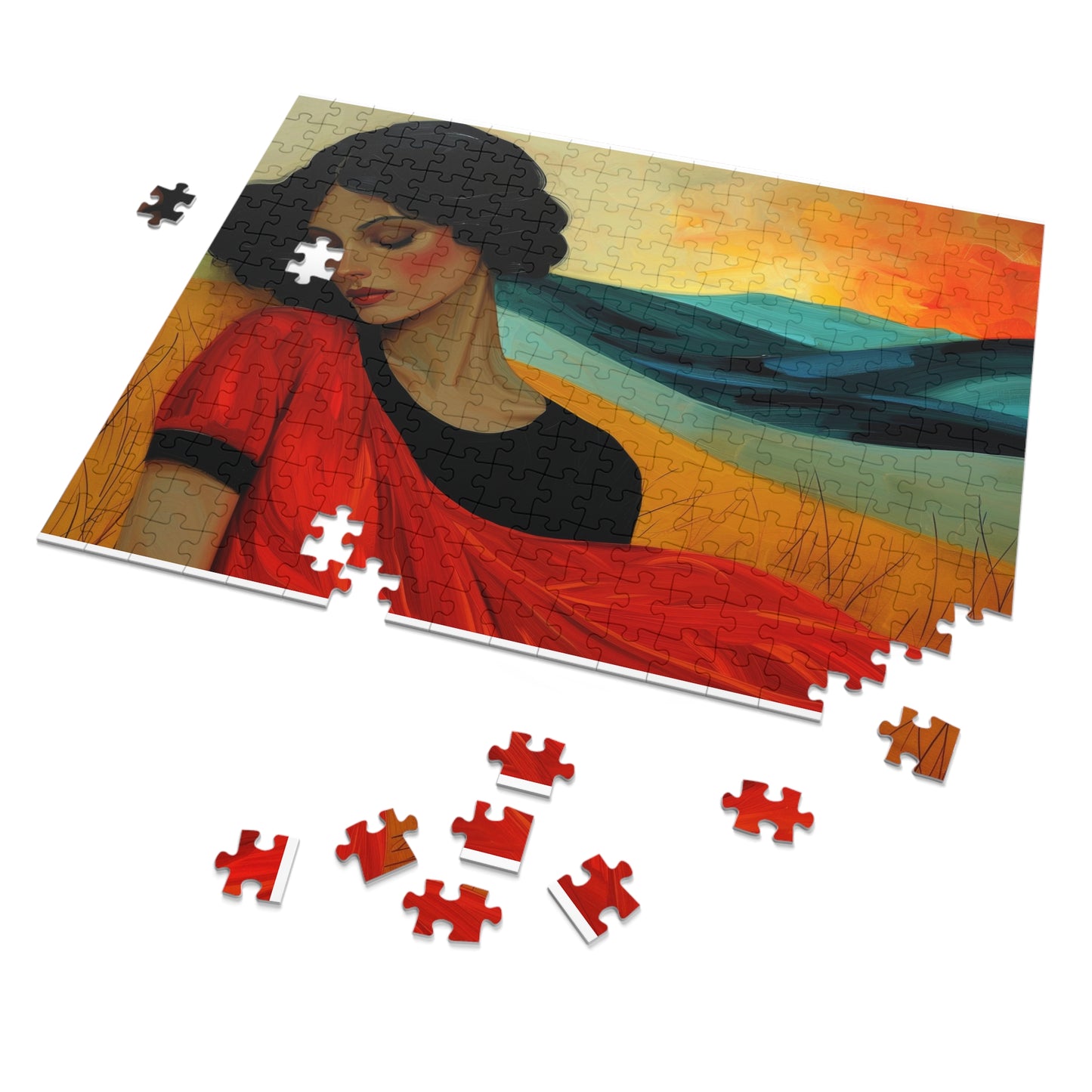 Serene Beauty Jigsaw Puzzle, Woman in Repose, Artistic Portrait, 110-1000pc, Shipped in a Metal Box