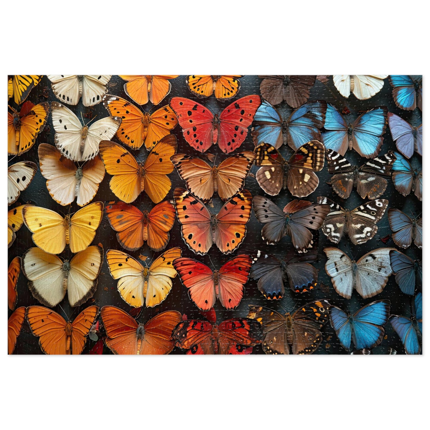 Kaleidoscope of Vibrant Butterflies Puzzles - 110-1000 Pieces for Nature Lovers & Puzzle Fans!" Metal Box