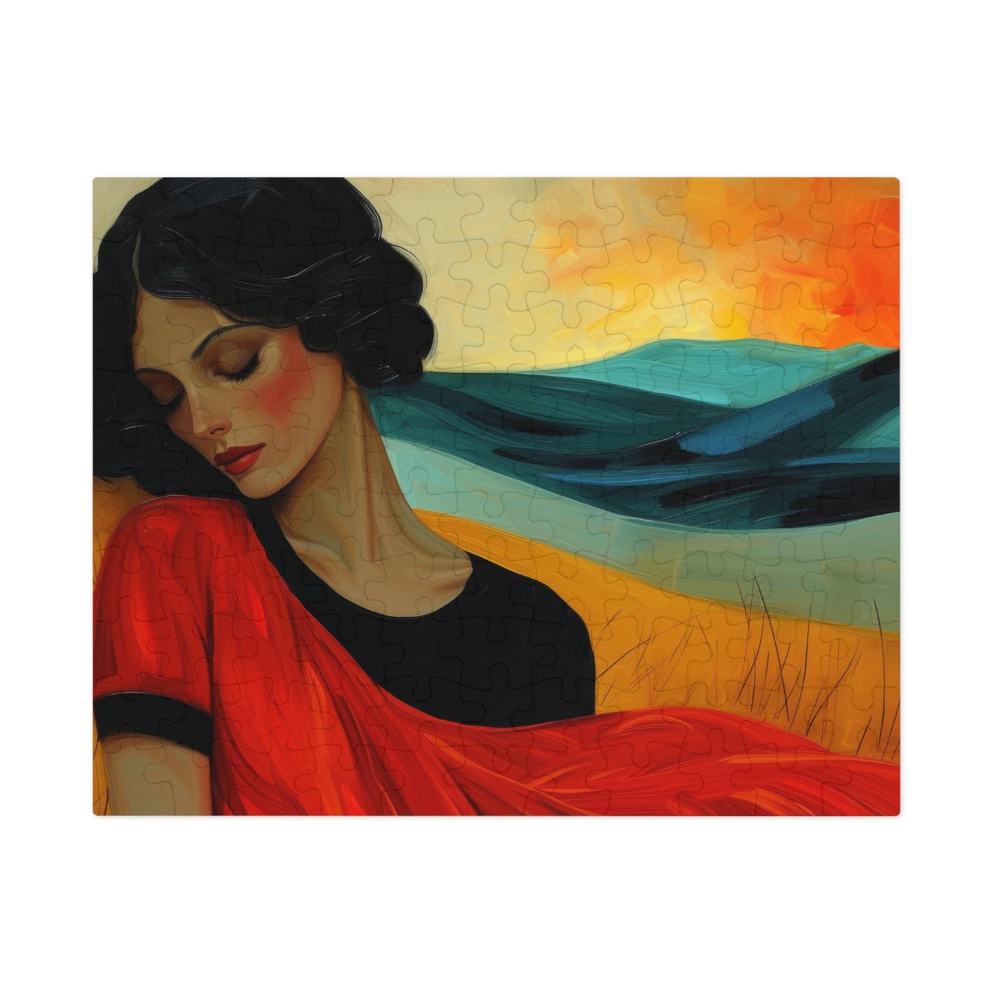 Serene Beauty Jigsaw Puzzle, Woman in Repose, Artistic Portrait, 110-1000pc, Shipped in a Metal Box