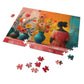 Vibrant Floral Design Puzzle, Artistic Woman & Blooms, 110-1000pc, Shipped in a Metal Box