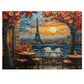 Charming Paper-Quilled Parisian Café Puzzle - 110-1000 Pieces, Artistic Cityscape Jigsaw! Metal Box