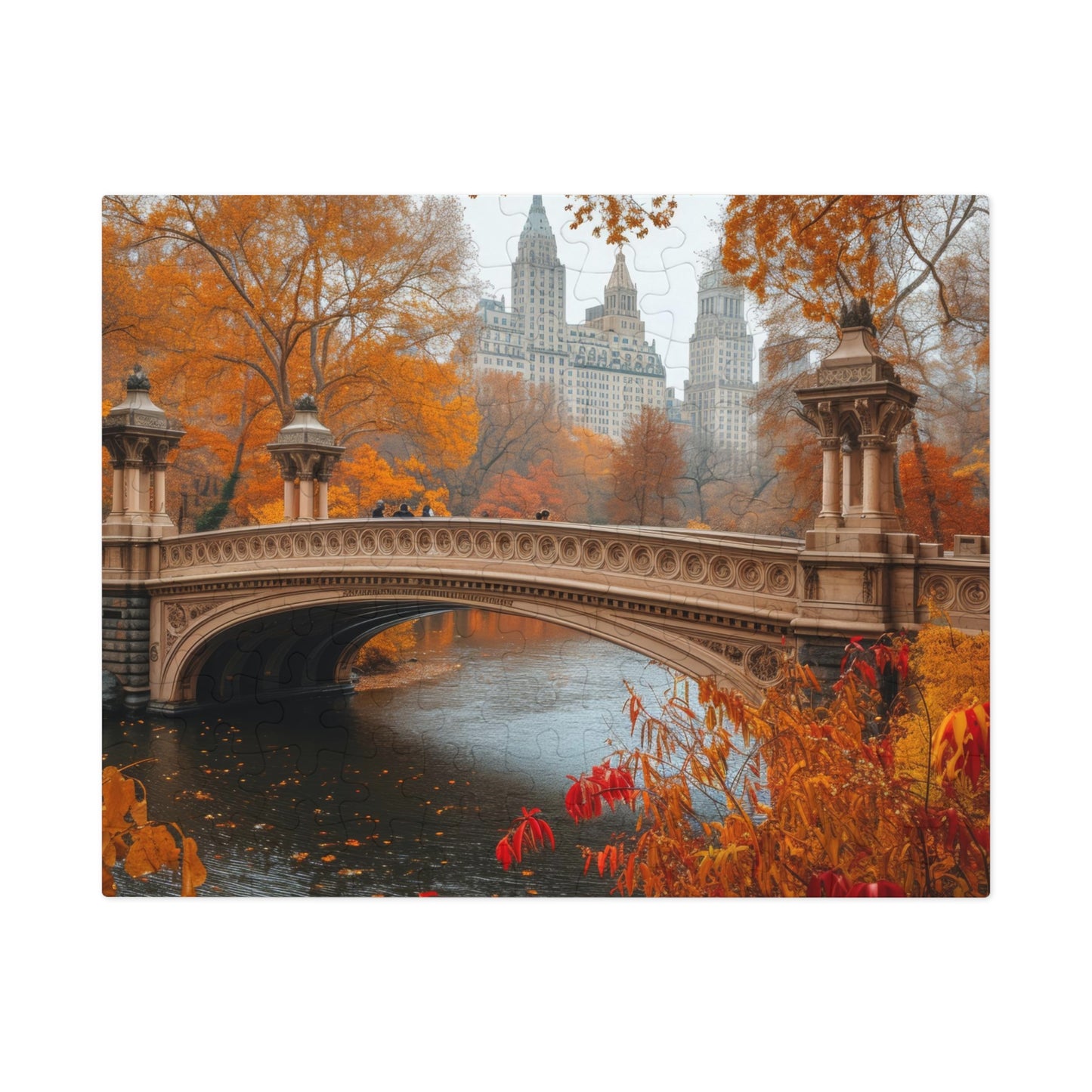 Central Park Bridge Autumn Jigsaw Puzzle Set - 110 to 1000 Pieces, Metal Box