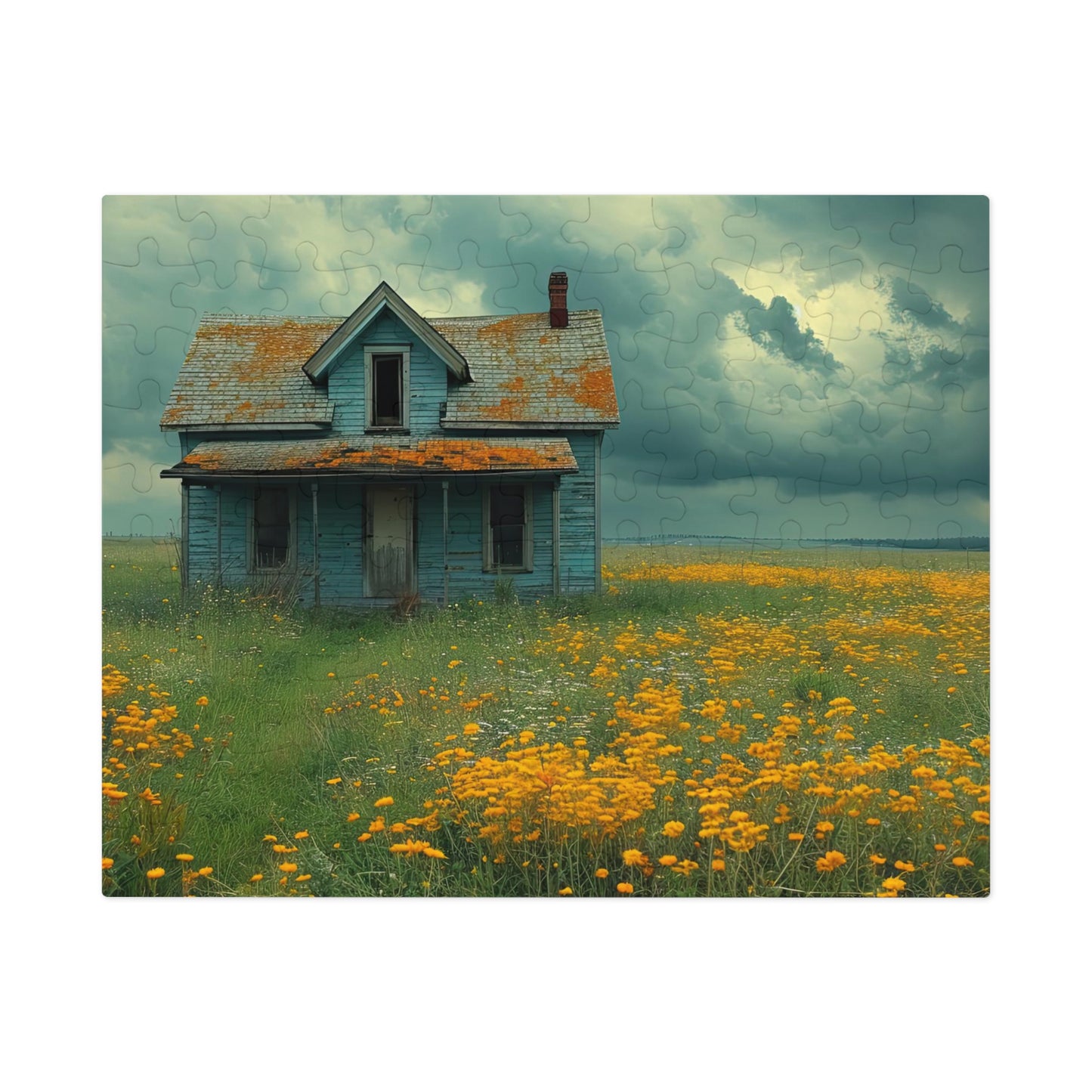 Abandoned Prairie Homestead Puzzle - Rustic Charm in 110-1000 Pieces, Ideal for Collectors! Metal Box