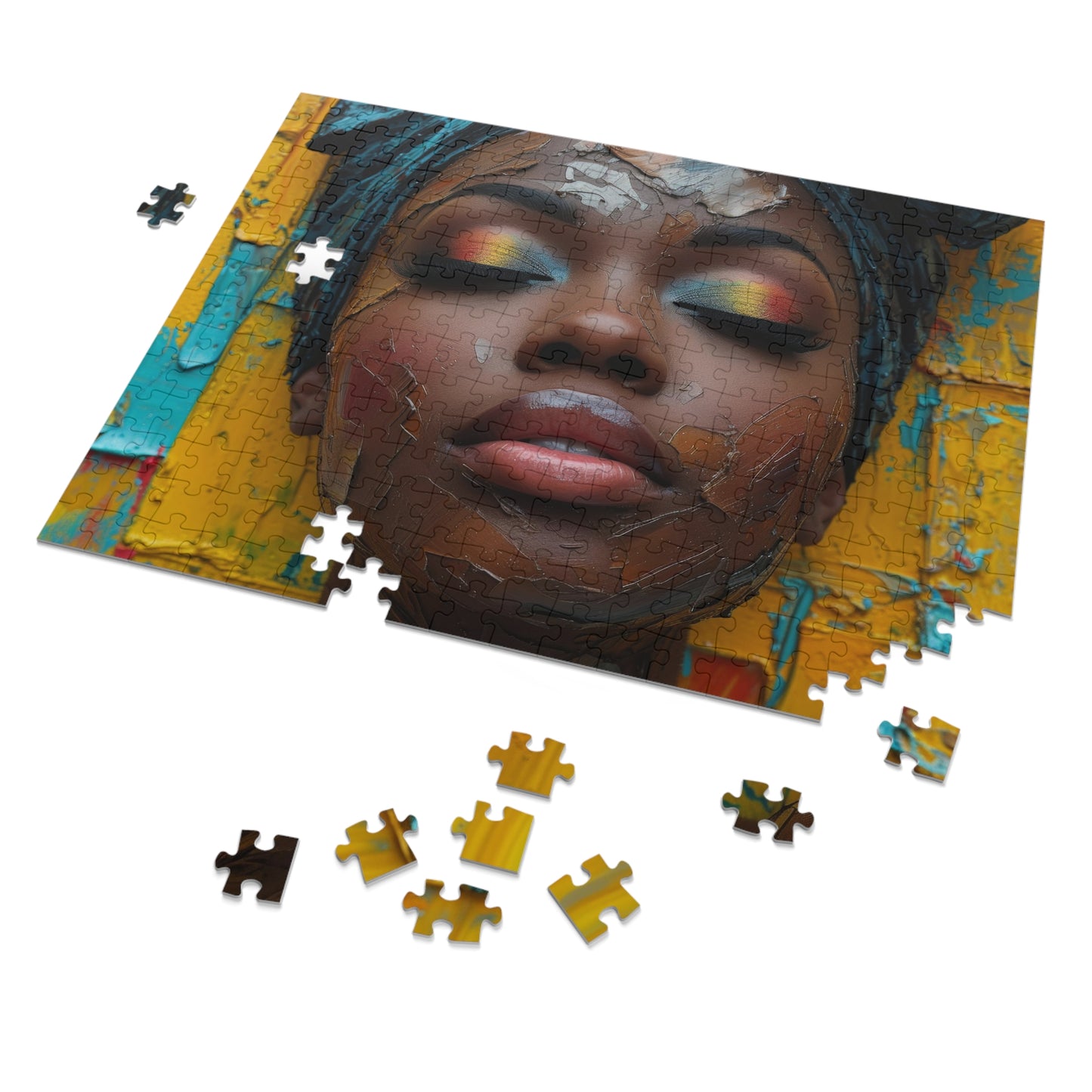 Abstract Art Woman's Face Jigsaw - Vivid Makeup, Shipped in Metal Box