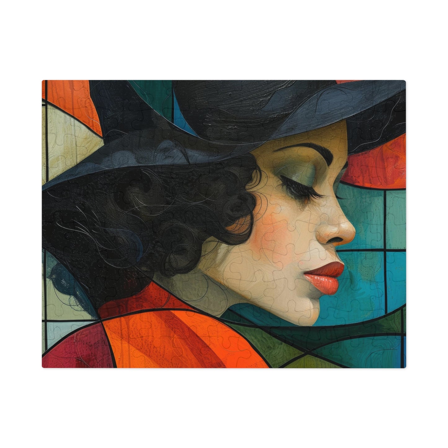 Stylish Woman Portrait Jigsaw, Cubist Art Inspired Puzzle, 110-1000pc, Shipped in a Metal Box