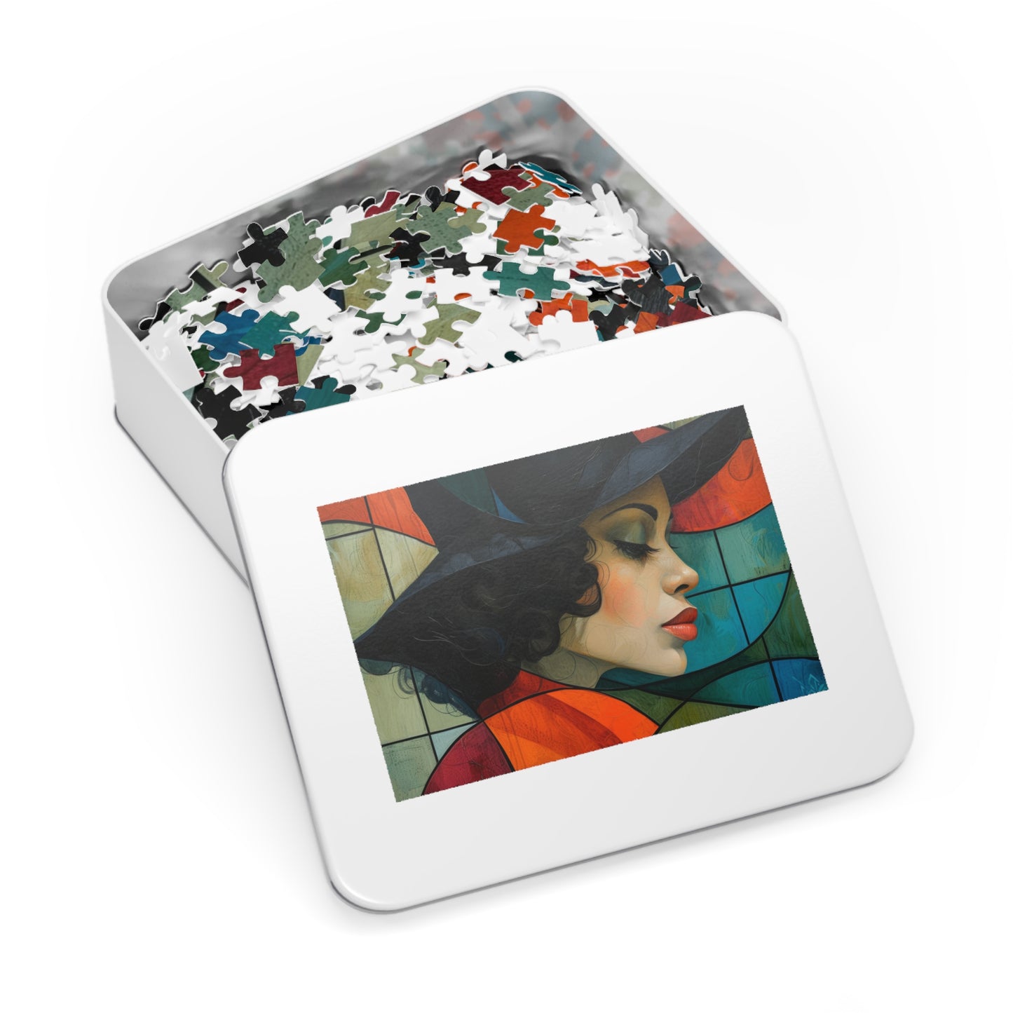 Stylish Woman Portrait Jigsaw, Cubist Art Inspired Puzzle, 110-1000pc, Shipped in a Metal Box