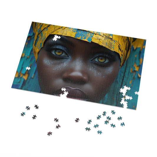 Enigmatic Woman Portrait Jigsaw - Mystique Gaze Puzzle Shipped in a Metal Box