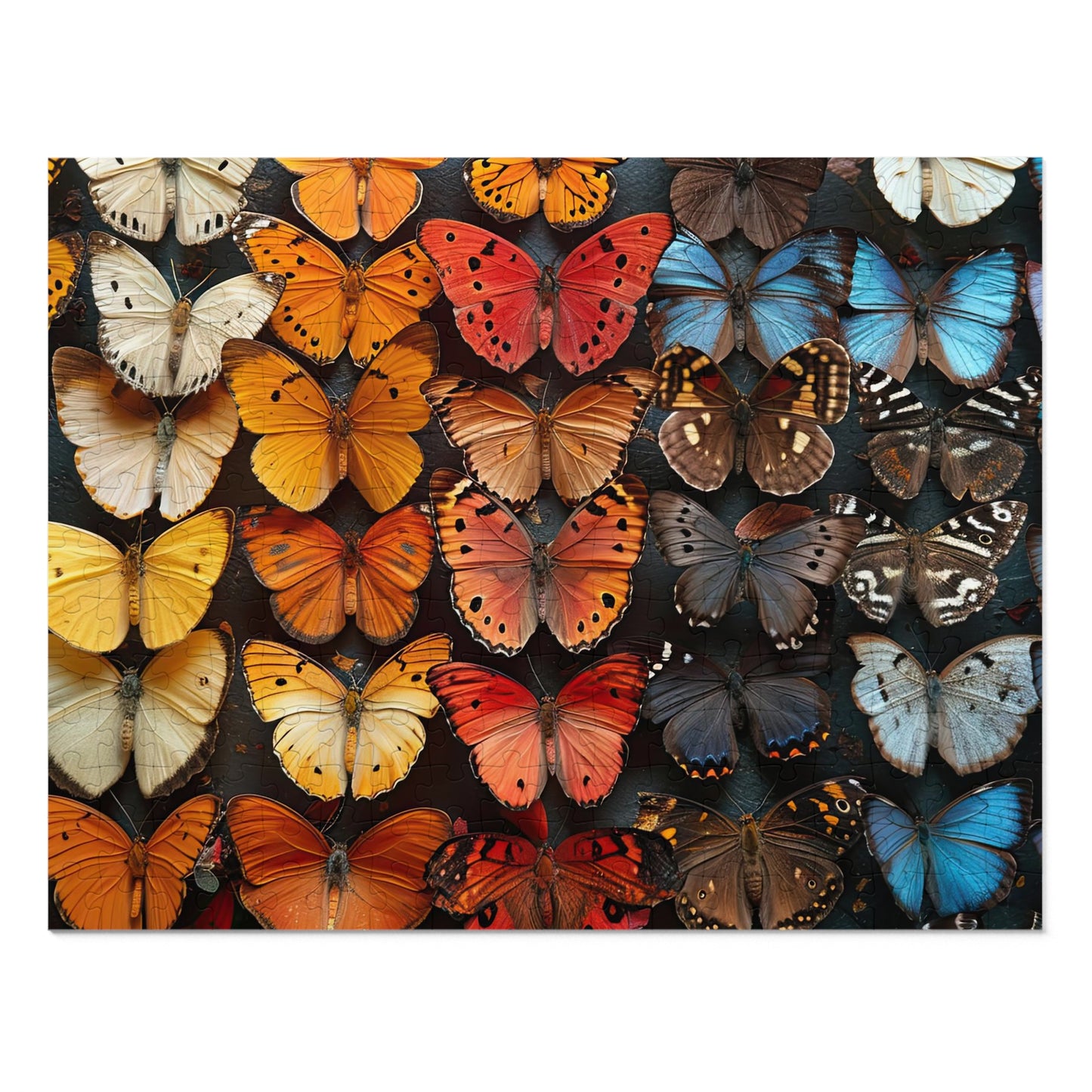 Kaleidoscope of Vibrant Butterflies Puzzles - 110-1000 Pieces for Nature Lovers & Puzzle Fans!" Metal Box