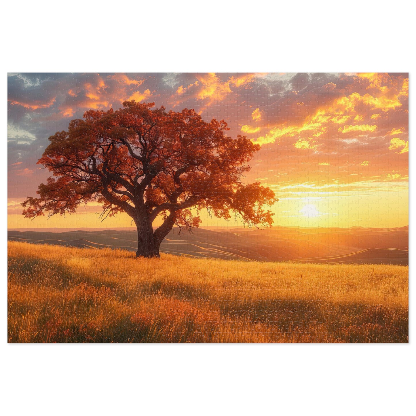 Saskatchewan Sunset Puzzle - Majestic Prairie Skies in 110-1000 Pieces, Perfect Gift! Metal Box