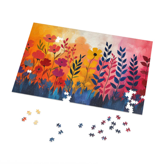 Colorful Garden Bliss Jigsaw Puzzle, Floral Artwork, 110-1000pc, Vibrant Flowers, Shipped in a Metal Box