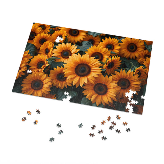 Sunflower Field Puzzle - Bright 110-1000 Piece Sets for Nature Lovers & Puzzle Fans! Metal Box