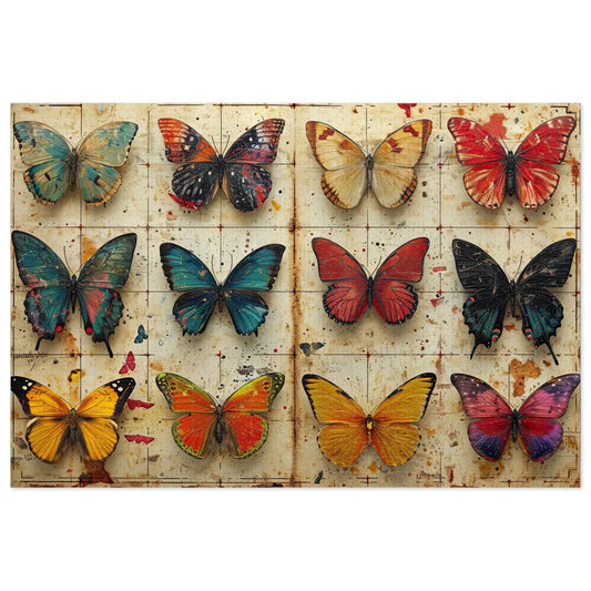 Vintage Butterfly Collection Puzzle - 110-1000 Pieces, Timeless Elegance for Puzzle Masters! Metal Box