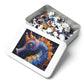 Mosaic Seahorse Puzzle, Available in 110, 252, 500 & 1000 Pieces, Intricate Ocean Art, Vibrant Tile Craftsmanship, Marine Life, Metal Box