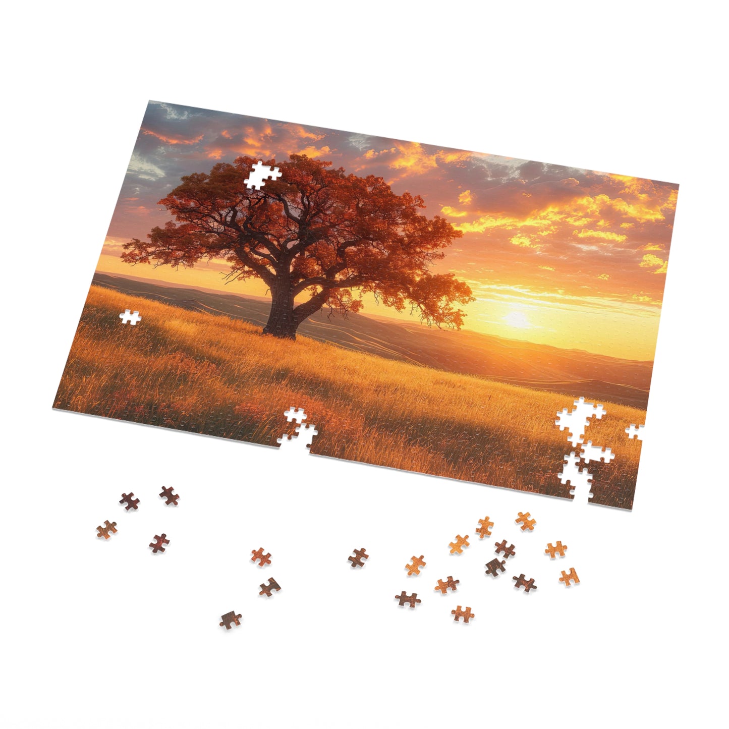 Saskatchewan Sunset Puzzle - Majestic Prairie Skies in 110-1000 Pieces, Perfect Gift! Metal Box