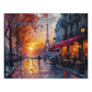 Parisian Sunset Watercolor Puzzle - 110-1000 Pieces, Romantic Paris Streetscape Jigsaw! Metal Box