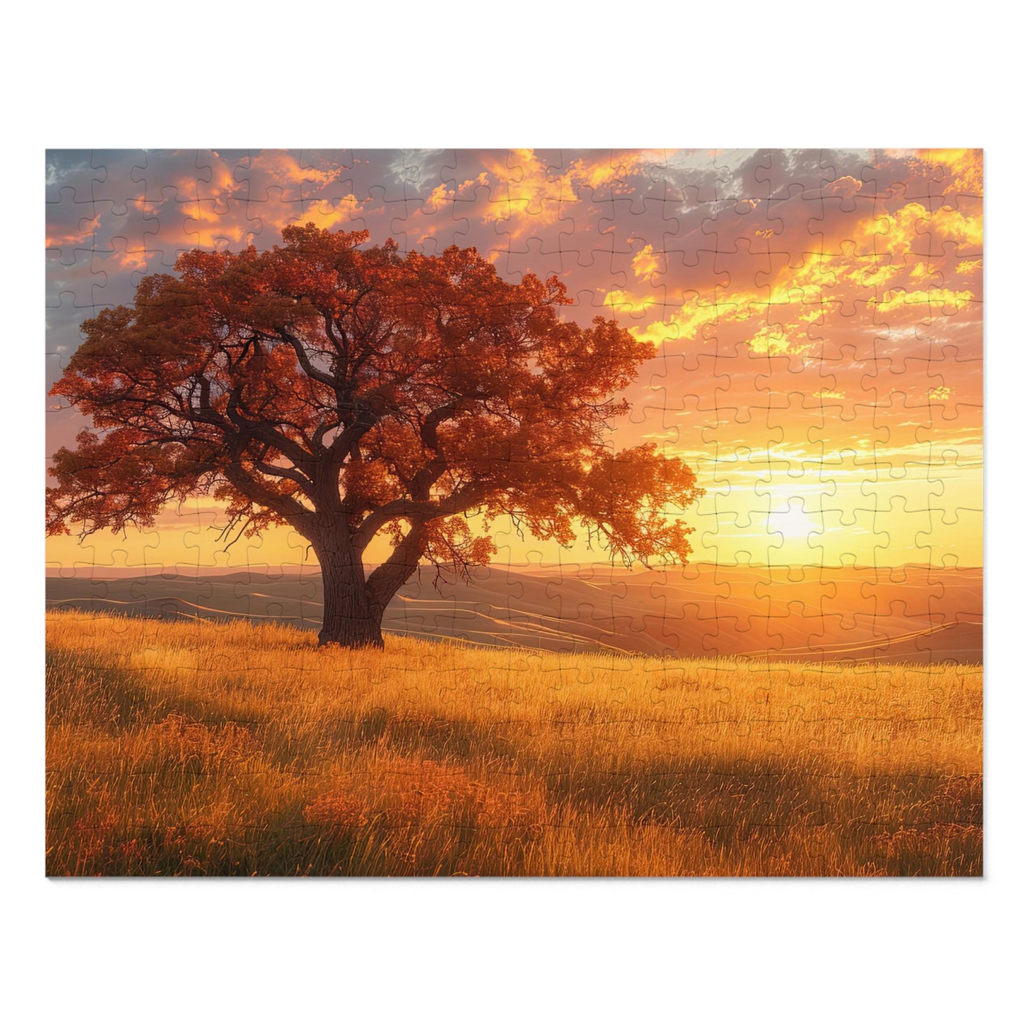 Saskatchewan Sunset Puzzle - Majestic Prairie Skies in 110-1000 Pieces, Perfect Gift! Metal Box