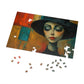 Vintage-Style Fashion Portrait Puzzle, Textured Art Jigsaw, 110-1000pc, Shipped in a Metal Box