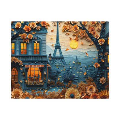 Parisian Paper Art Puzzle - Quilled Eiffel Tower in Autumn, 110-1000 Pieces for Crafters! Metal Box