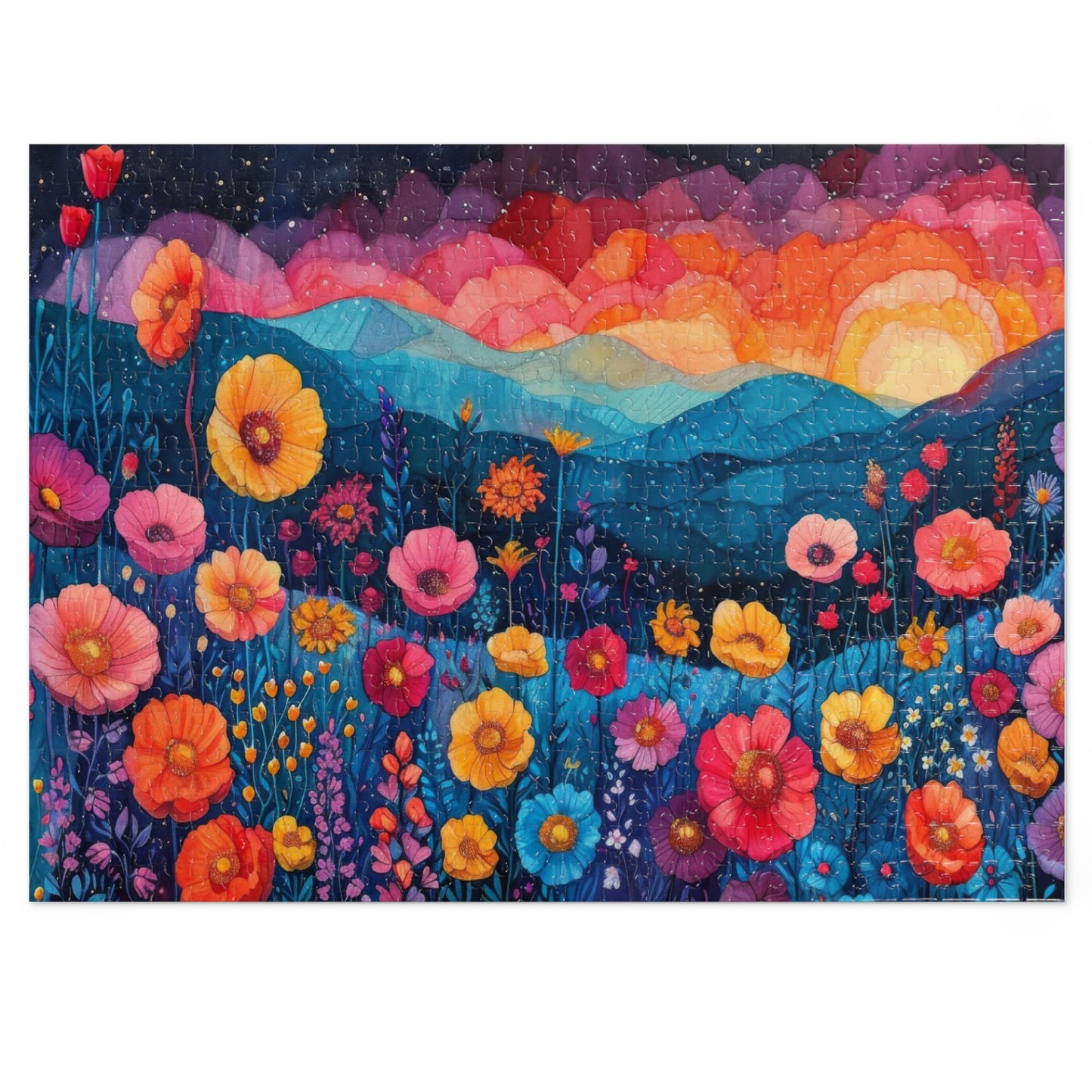 Vibrant Spring Meadow Jigsaw Puzzle Collection - 110 to 1000 Pieces, Metal Box