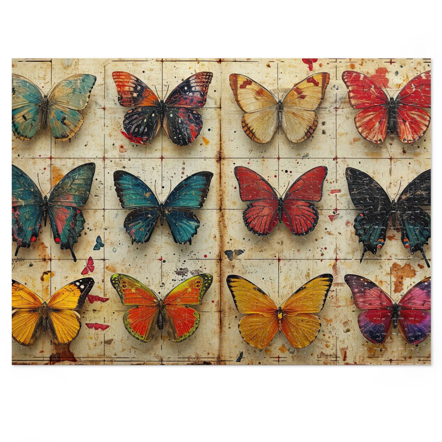 Vintage Butterfly Collection Puzzle - 110-1000 Pieces, Timeless Elegance for Puzzle Masters! Metal Box