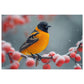 Baltimore Oriole Winter Puzzle Set - Vivid 110-1000 Piece Jigsaw Collection, Metal Box