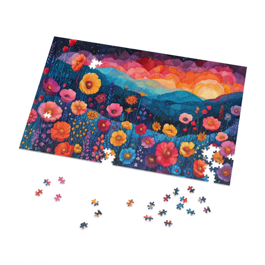 Vibrant Spring Meadow Jigsaw Puzzle Collection - 110 to 1000 Pieces, Metal Box