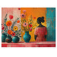 Vibrant Floral Design Puzzle, Artistic Woman & Blooms, 110-1000pc, Shipped in a Metal Box