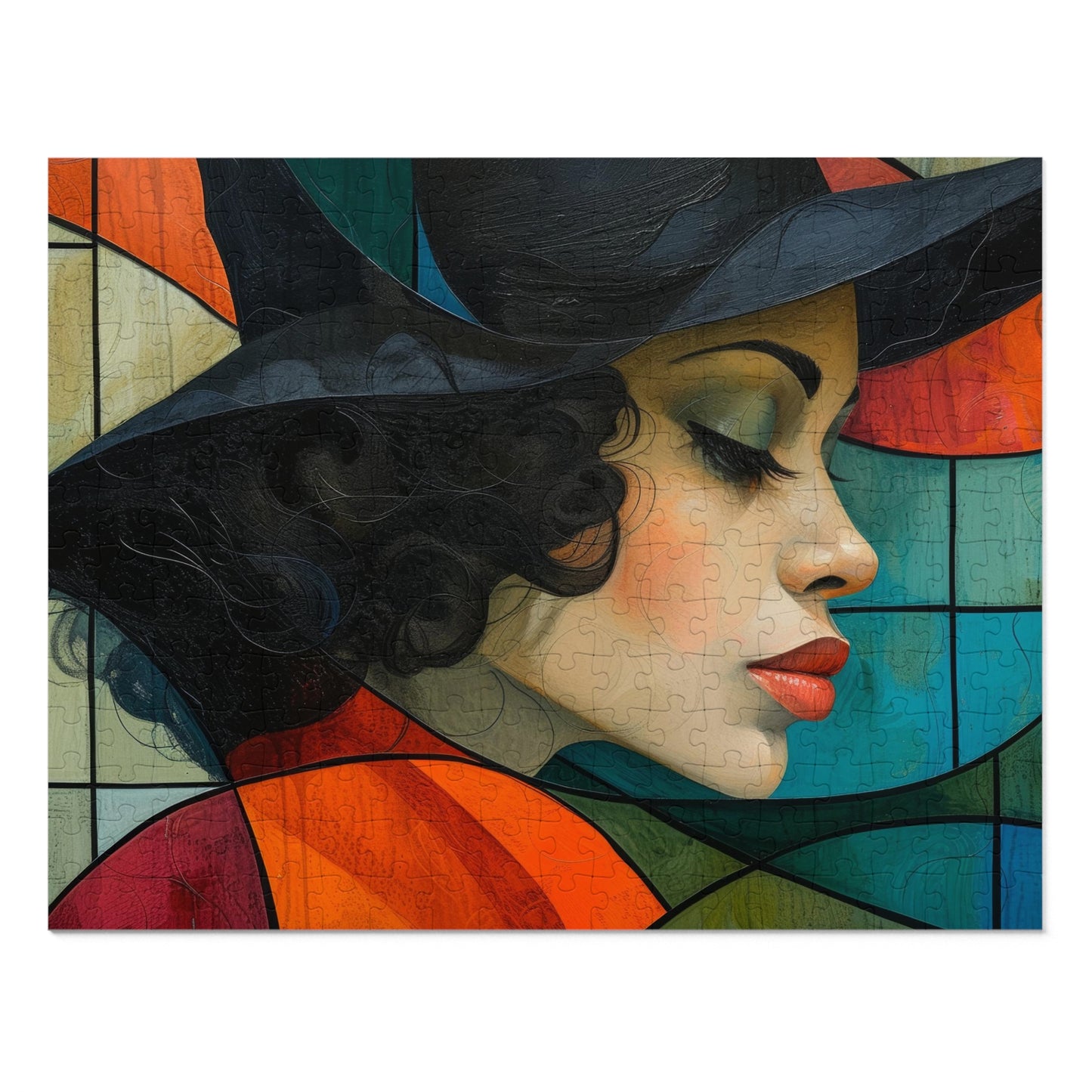 Stylish Woman Portrait Jigsaw, Cubist Art Inspired Puzzle, 110-1000pc, Shipped in a Metal Box