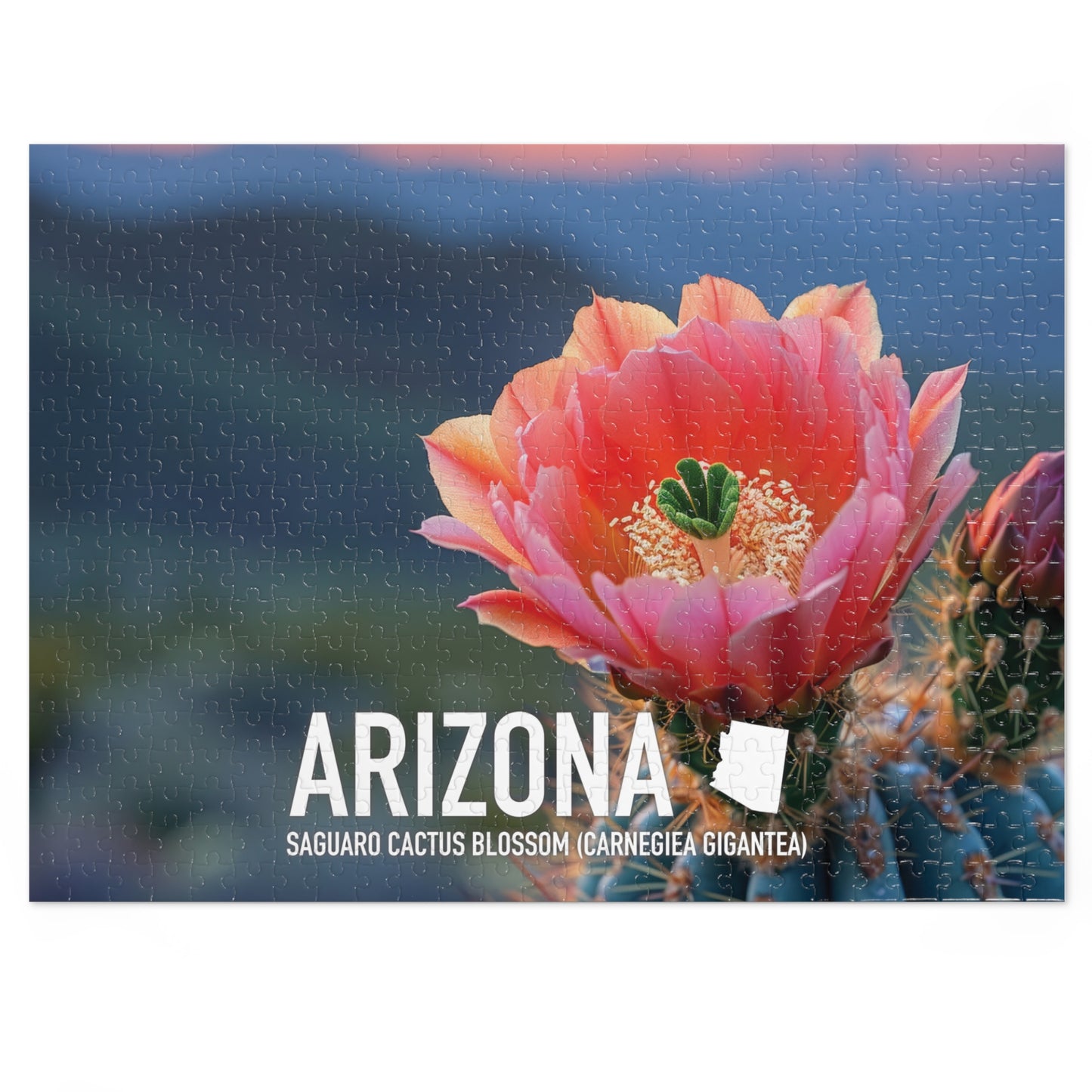 State Flower of Arizona Saguaro Cactus Blossom Puzzle - Shipped in Metal Box