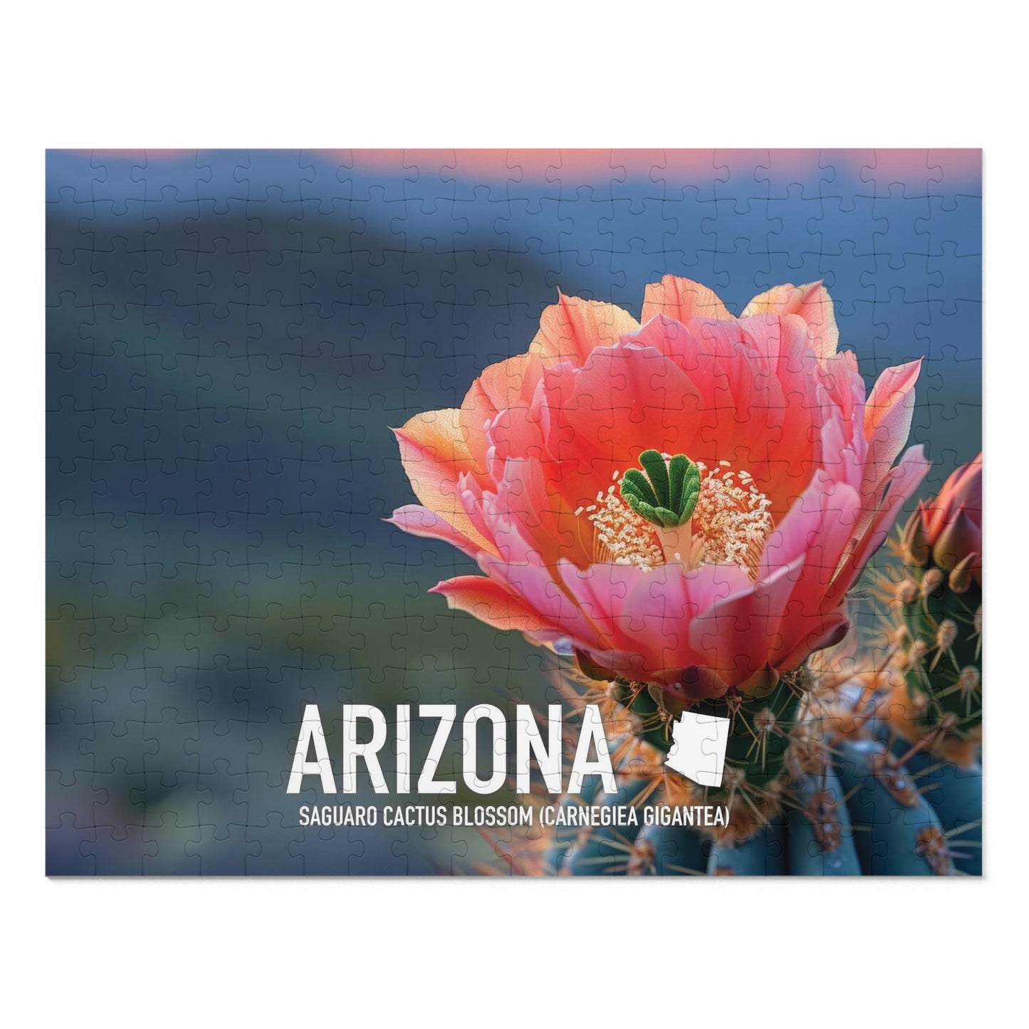 State Flower of Arizona Saguaro Cactus Blossom Puzzle - Shipped in Metal Box