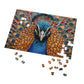 Majestic Mosaic Peacock Puzzle - Dazzling 110-1000 Pieces, A Regal Challenge for Puzzlers! Metal Box