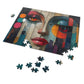 Abstract Cubist Woman Face Mural Puzzle, 110-1000pc, Artistic Modern Jigsaw, Shipped in a Metal Box